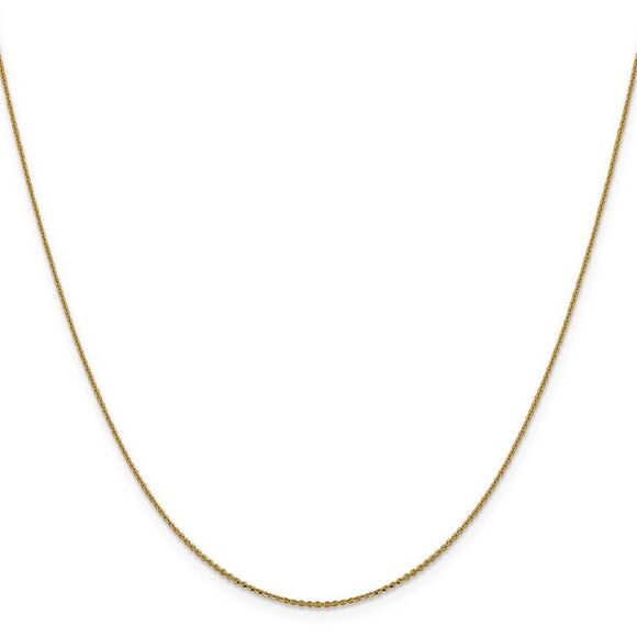 1mm 14k Yellow Gold Diamond Cut Solid Cable Chain Necklace, 16 Inch - Picture 3 of 8